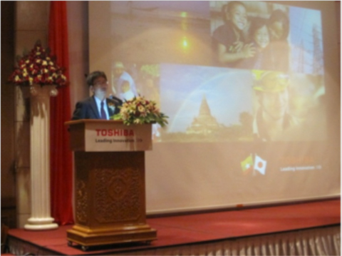  :: Mr. Yoneda, Chief Representative of Yangon branch addresses Toshiba's strategy for Myanmar