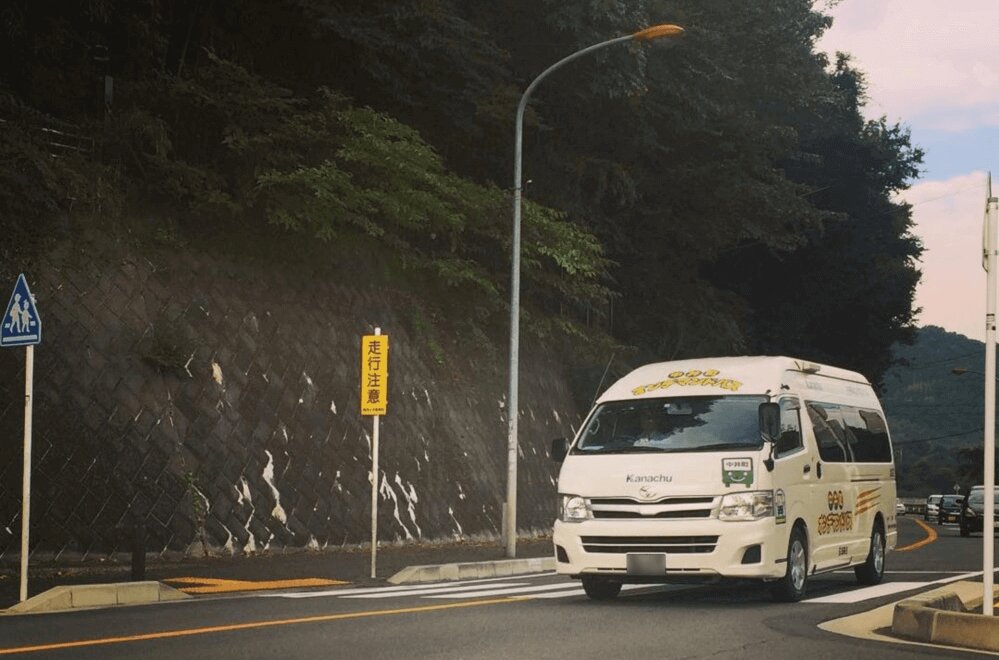 Convenicle service in operation in rural Japan