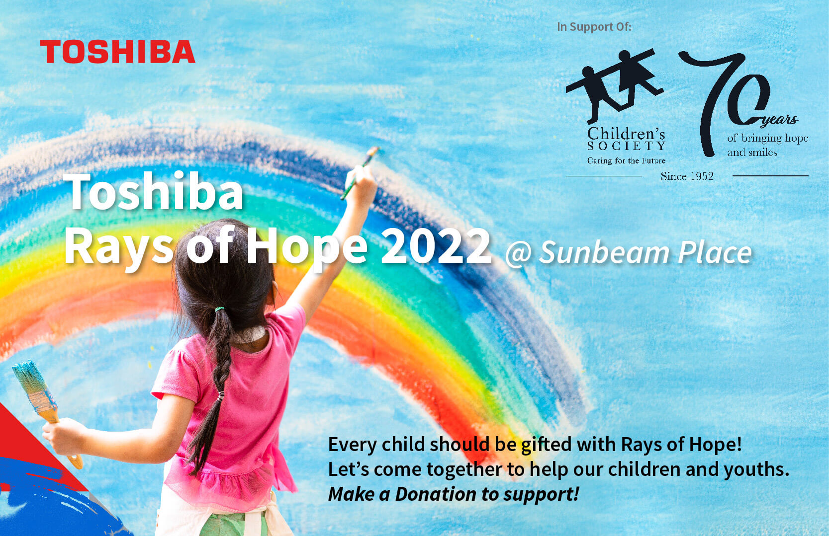 Toshiba Partners Children’s Society with “Toshiba Rays of Hope 2022”