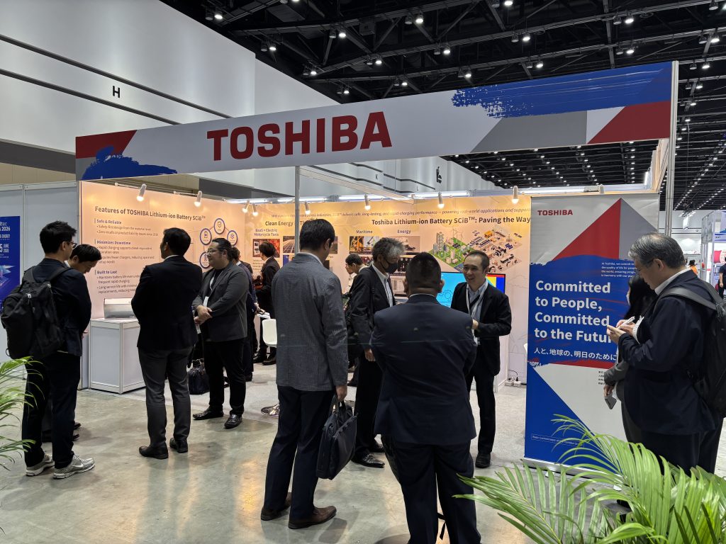 Toshiba representatives engaged with stakeholders at the booth